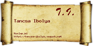 Tancsa Ibolya névjegykártya